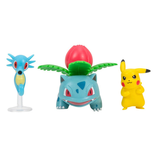 Battle Figure Set 3-Pack - Pikachu , Horsea, Ivysaur